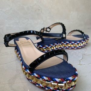 Christian Louboutin Cataclou Denim Platform Sandal